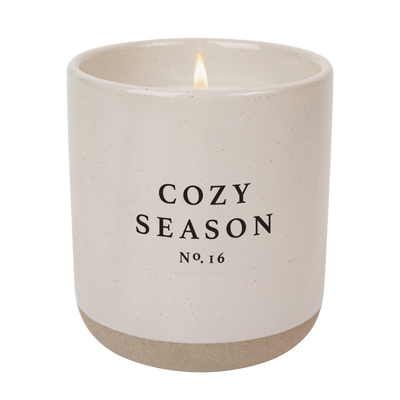 Cozy Season Soy Candle - Cream Stoneware Jar - 12 oz