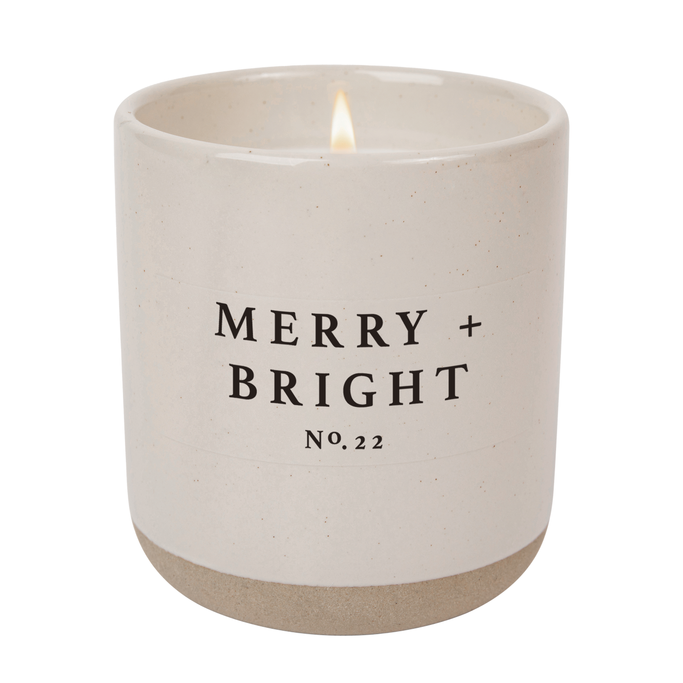 Merry + Bright Soy Candle - Cream Stoneware Jar - 12 oz