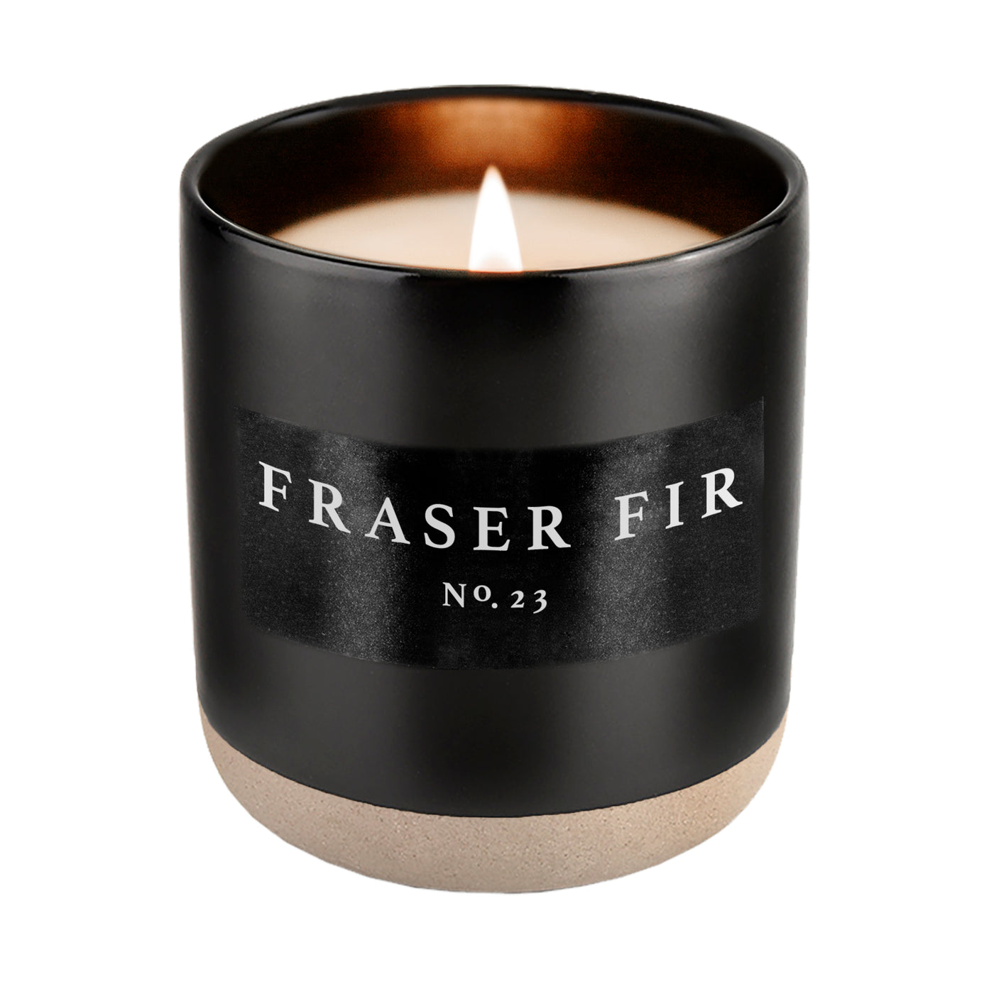 Fraser Fir Soy Candle - Black Stoneware Jar - 12 oz