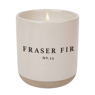 Fraser Fir Soy Candle - Cream Stoneware Jar - 12 oz
