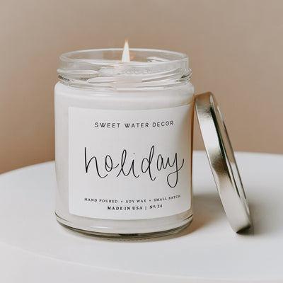 Holiday Soy Candle - Clear Jar - 9 oz
