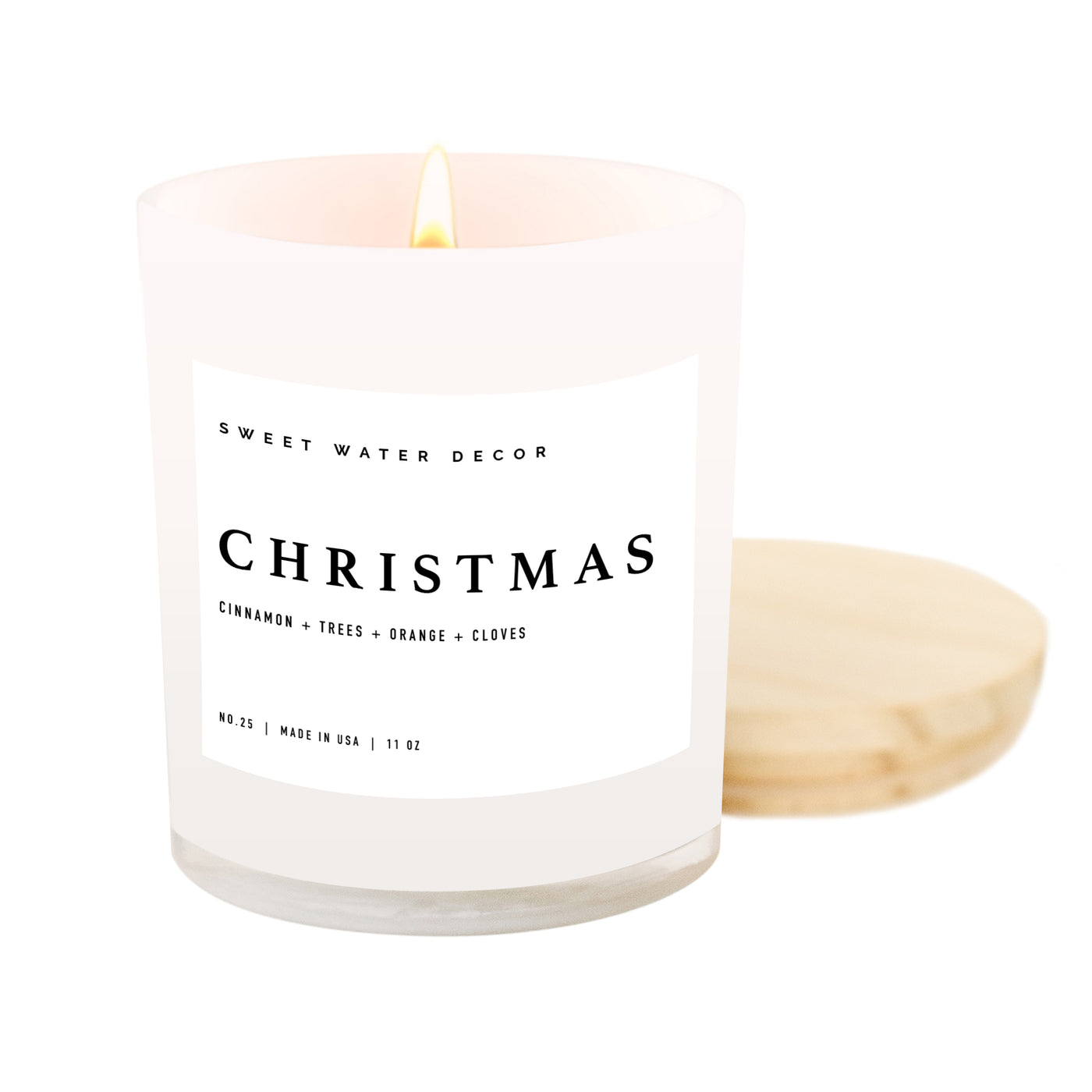 Christmas Soy Candle - White Jar - 11 oz