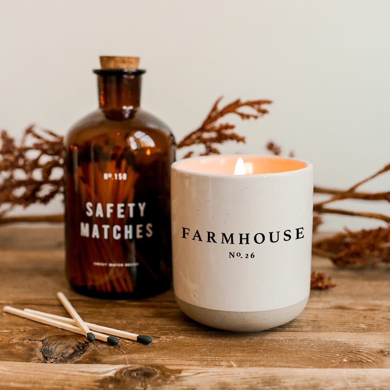Farmhouse Soy Candle - Cream Stoneware Jar - 12 oz