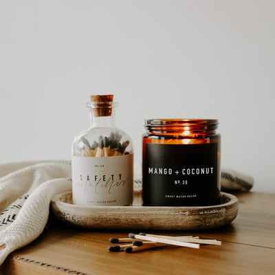 Mango and Coconut Soy Candle - Amber Jar - 9 oz