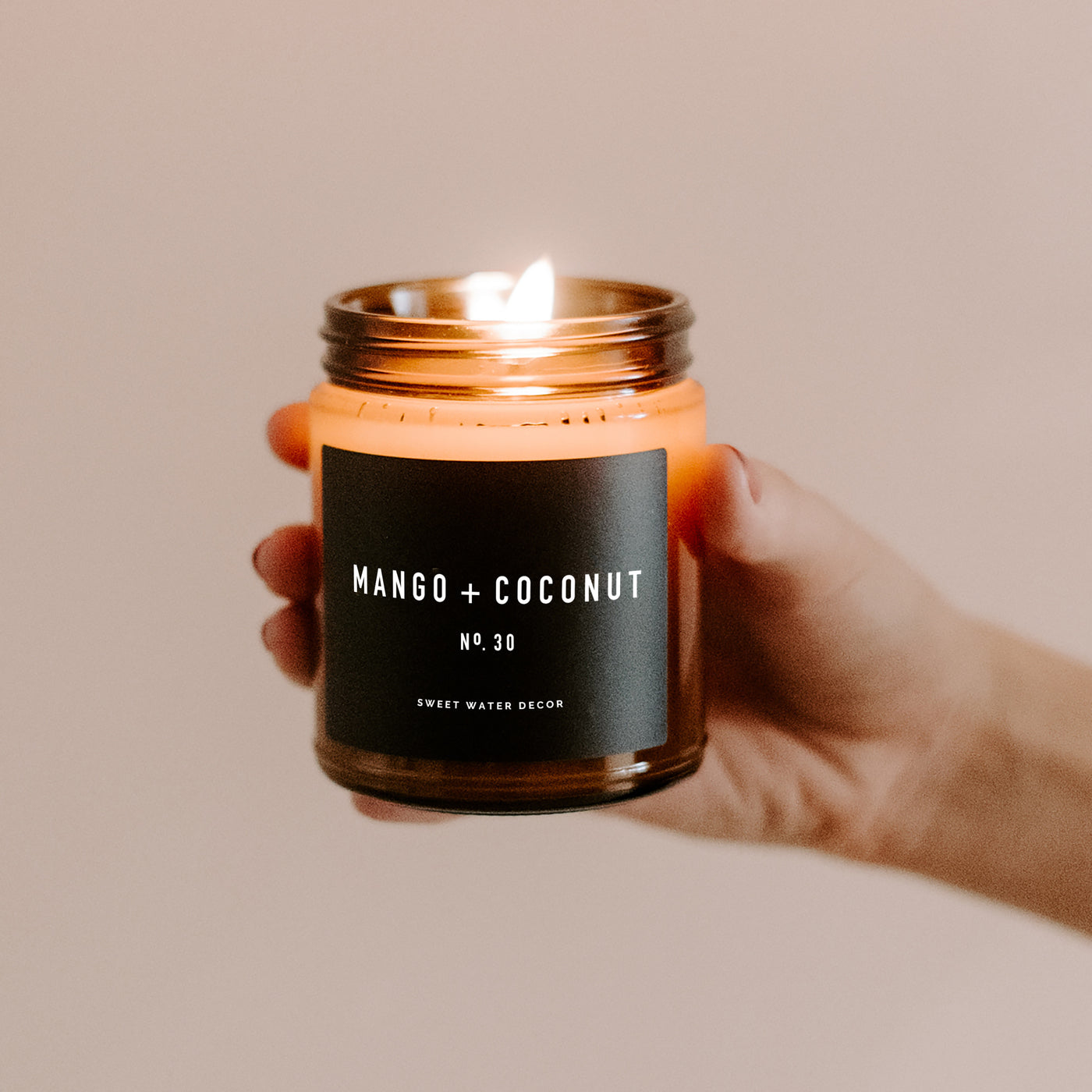 Mango and Coconut Soy Candle - Amber Jar - 9 oz