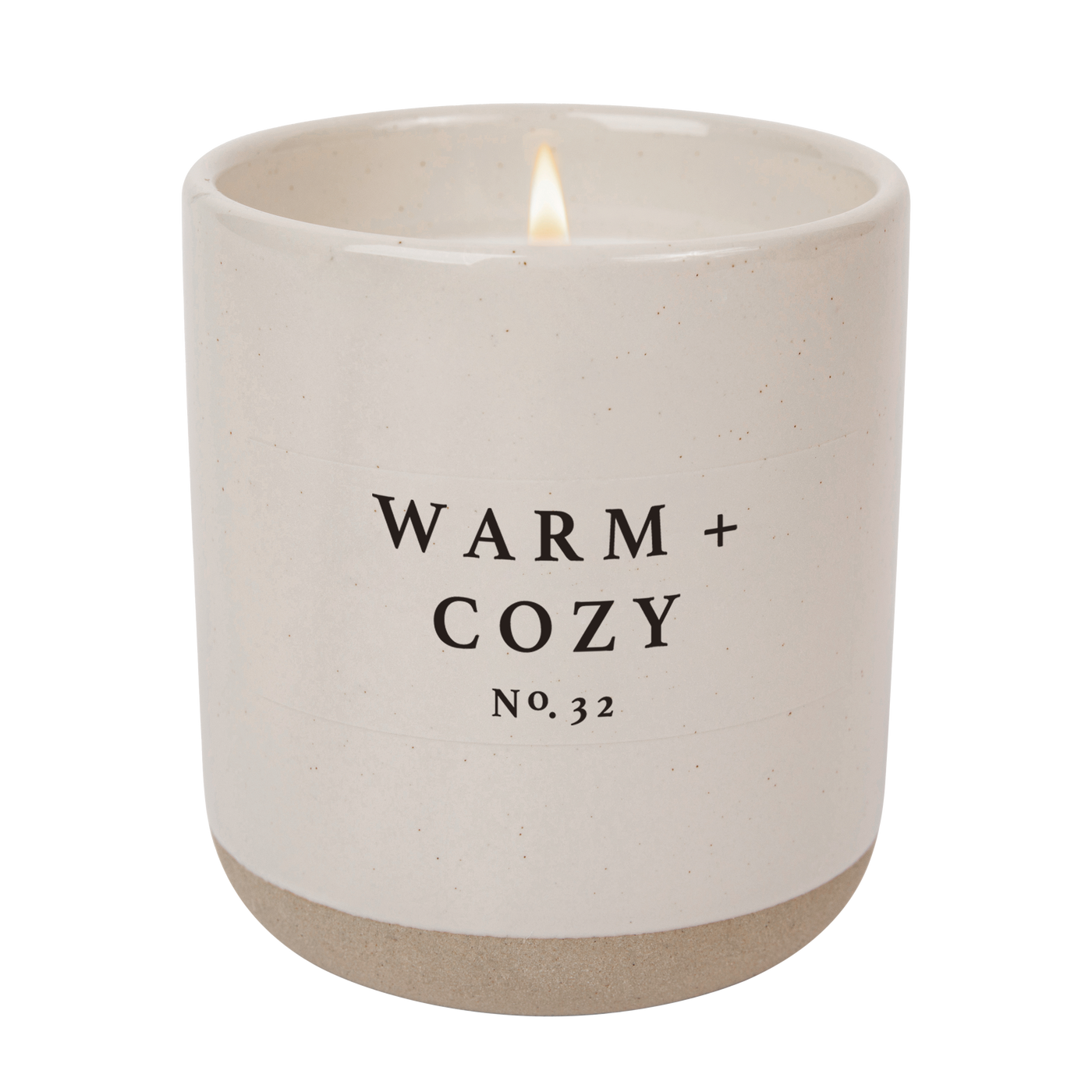 Warm and Cozy Soy Candle - Cream Stoneware Jar - 12 oz