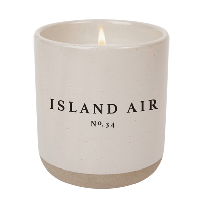 Island Air Soy Candle - Cream Stoneware Jar - 12 oz