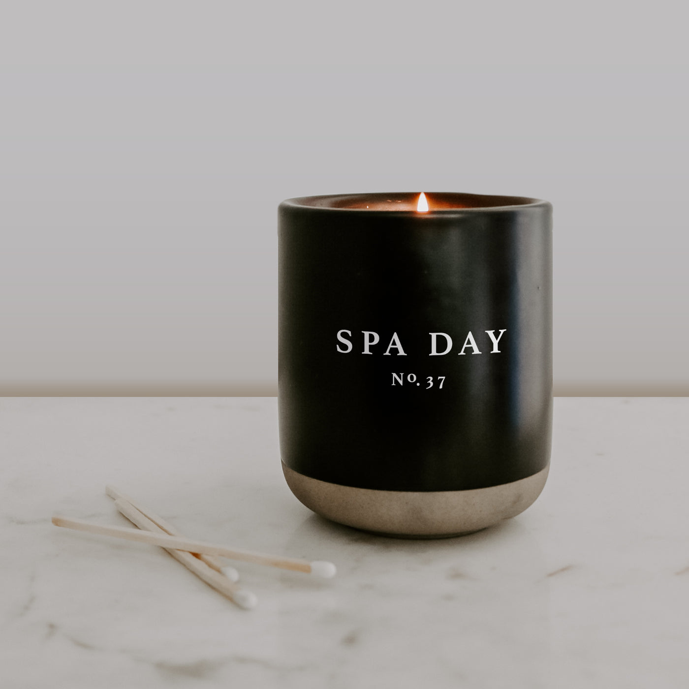 Spa Day Soy Candle - Black Stoneware Jar - 12 oz