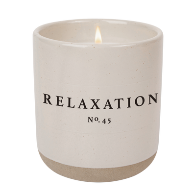 Relaxation Soy Candle - Cream Stoneware Jar - 12 oz