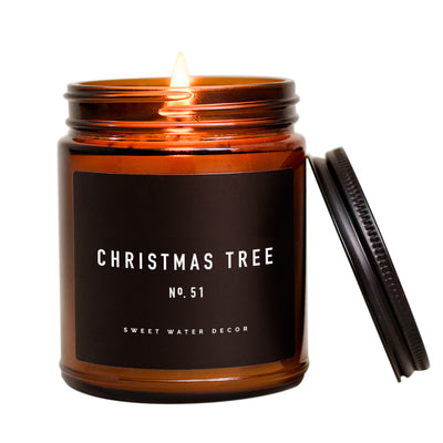 Christmas Tree Soy Candle - Amber Jar - 9 oz