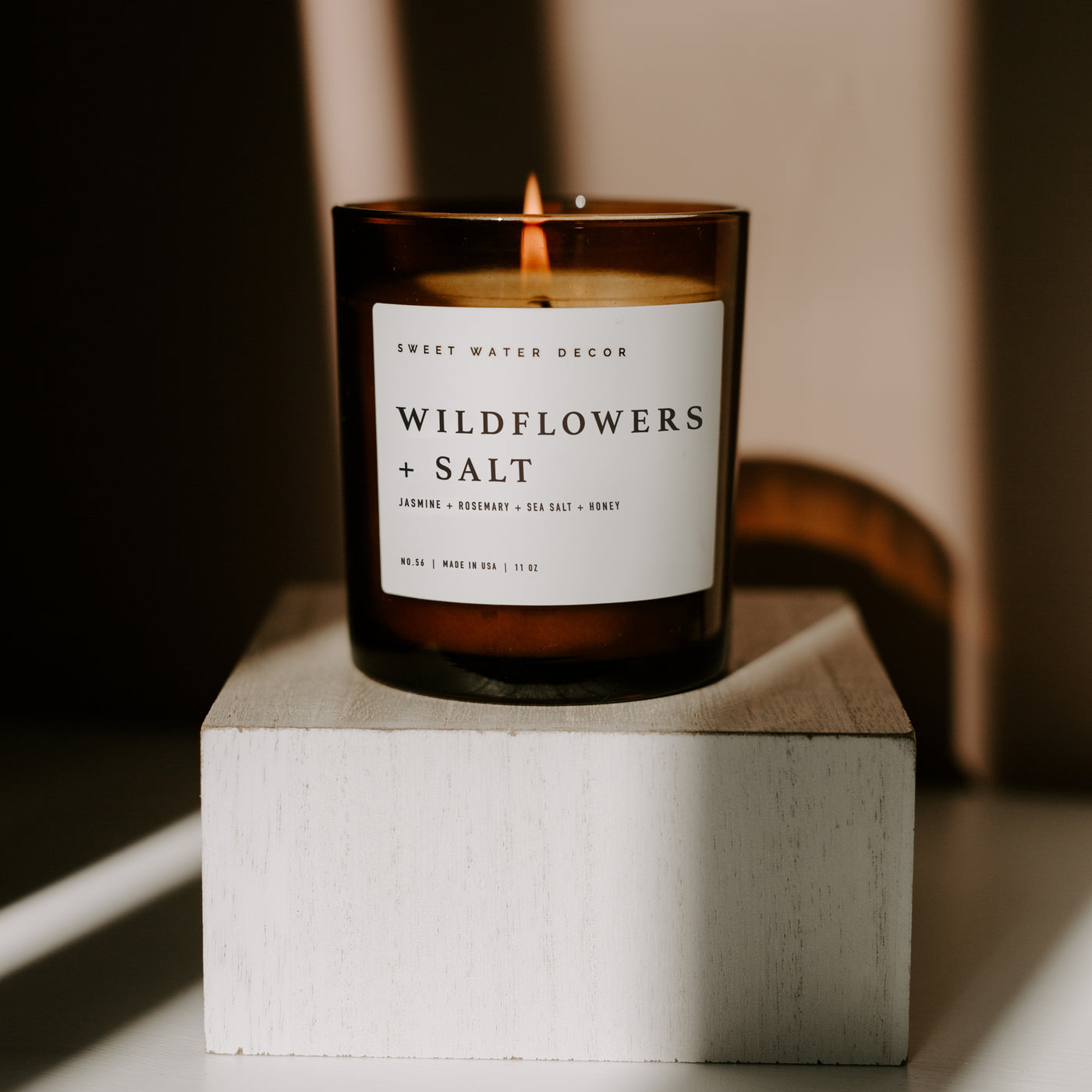 Wildflowers and Salt Soy Candle - Amber Jar - 11 oz