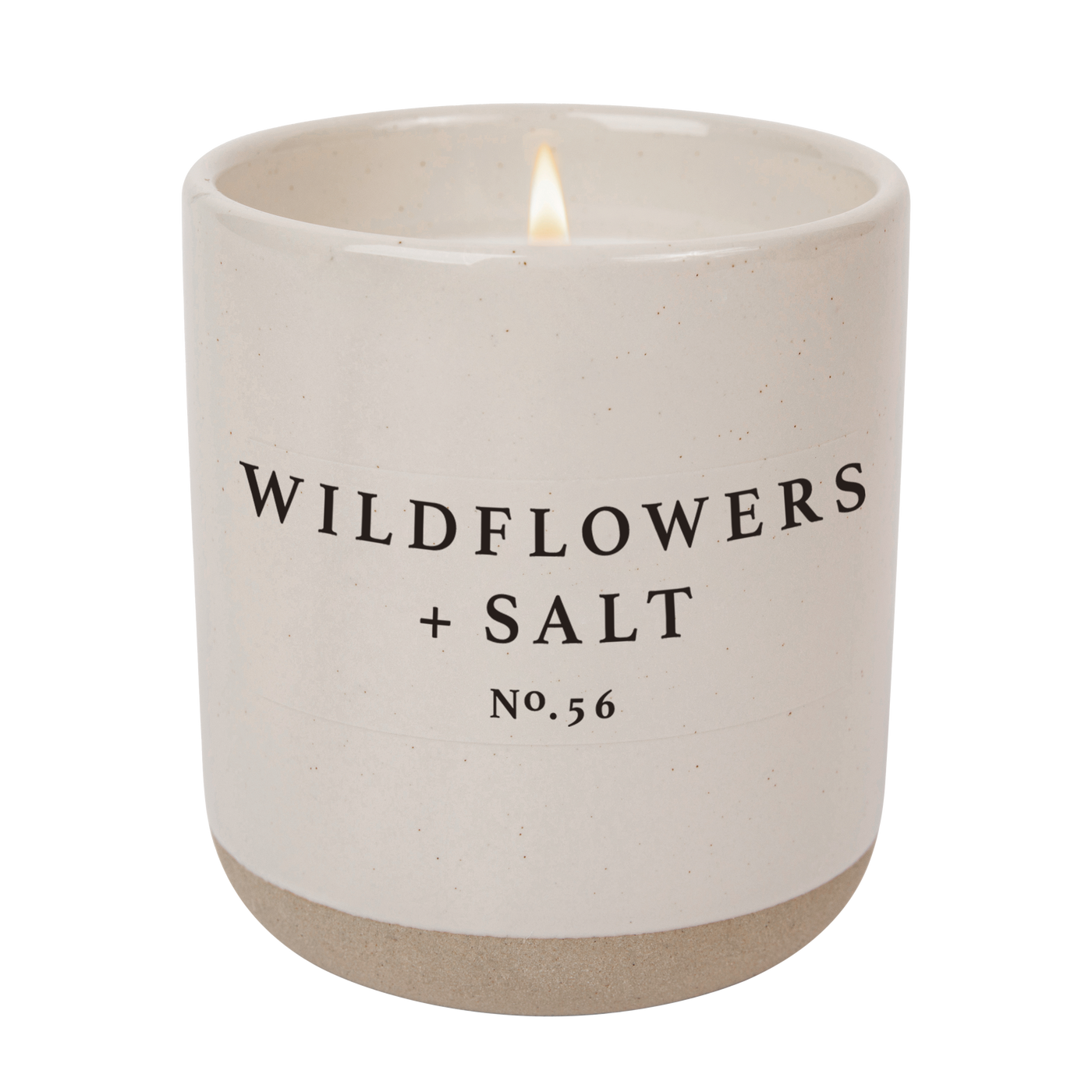 Wildflowers and Salt Soy Candle - Cream Stoneware Jar - 12 oz