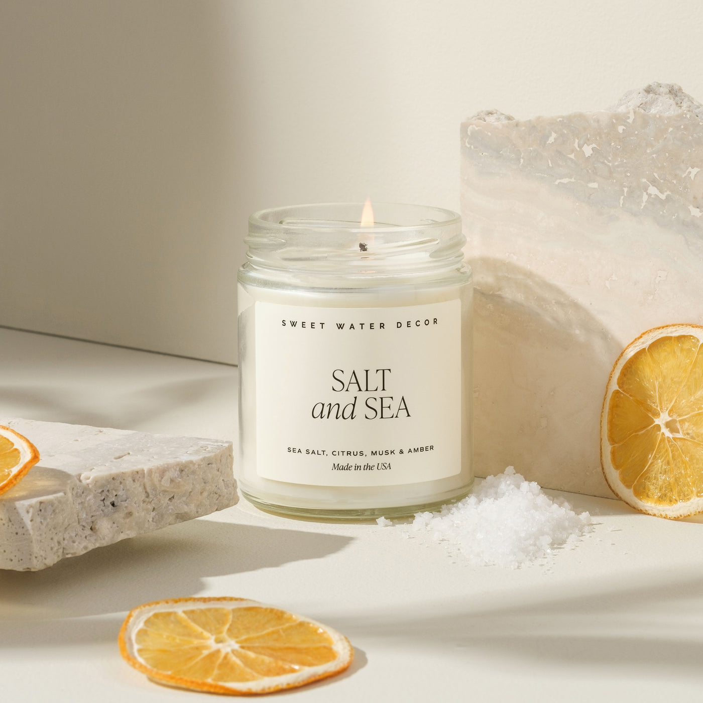 Salt and Sea Soy Candle - Clear Jar - 9 oz