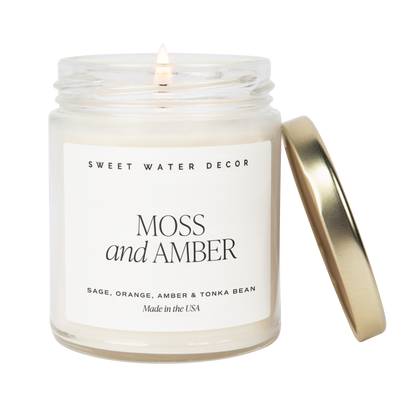 Moss and Amber Soy Candle - Clear Jar - 9 oz