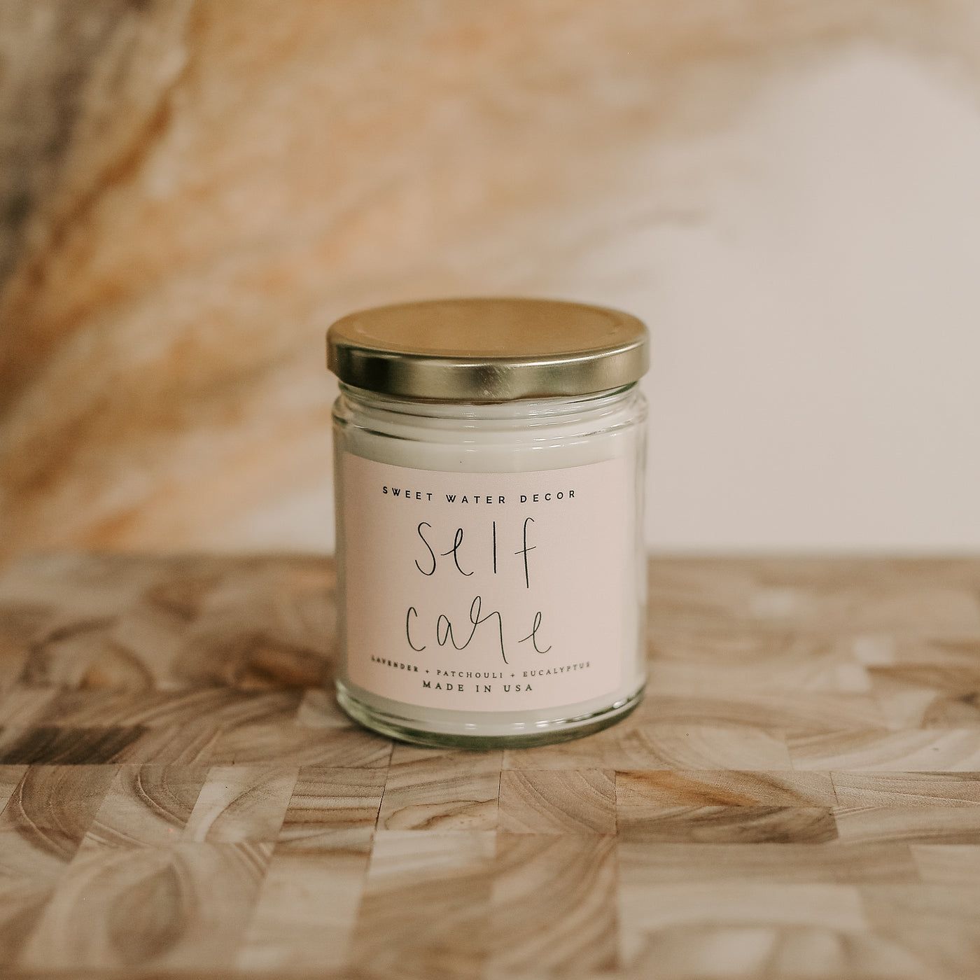 Self Care Soy Candle - Clear Jar - 9 oz - Sweet Water Decor - Candles