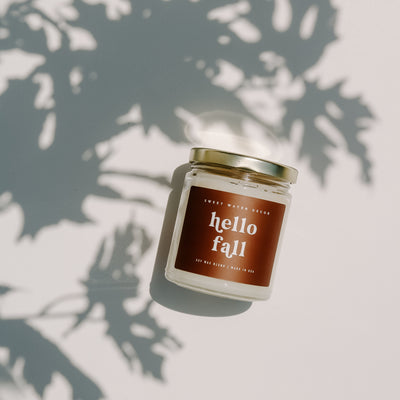 Hello Fall Soy Candle - Clear Jar - 9 oz