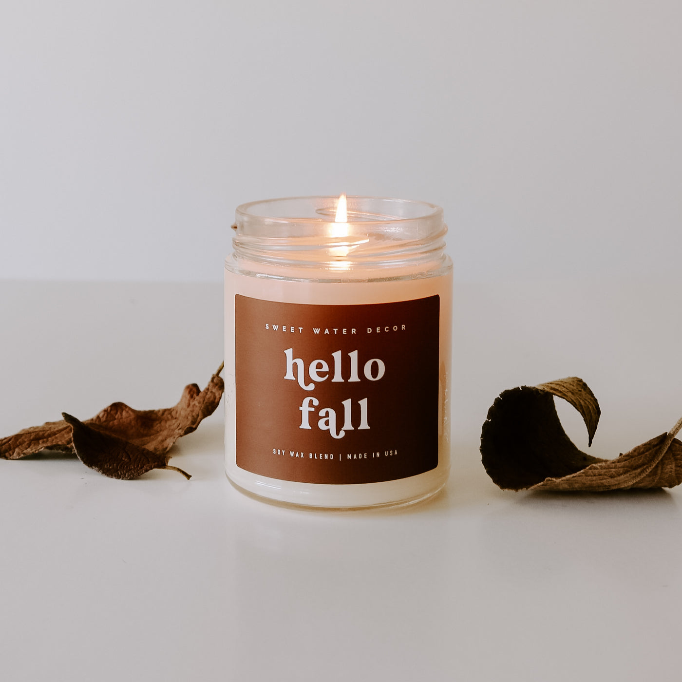 Hello Fall Soy Candle - Clear Jar - 9 oz