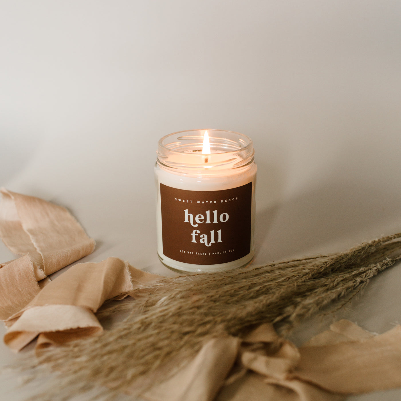 Hello Fall Soy Candle - Clear Jar - 9 oz