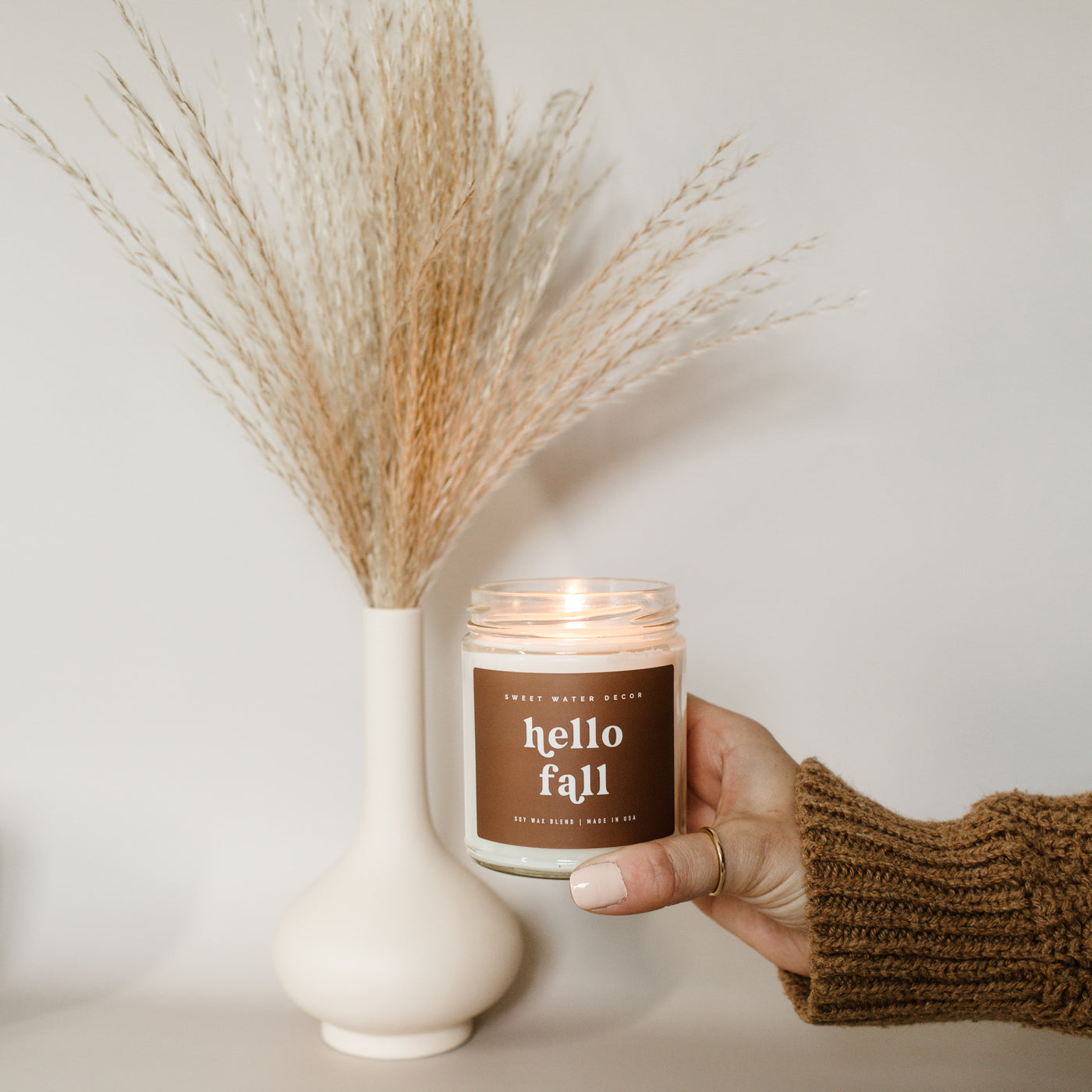 Hello Fall Soy Candle - Clear Jar - 9 oz
