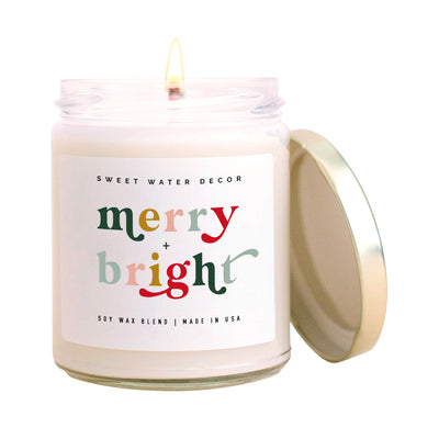 Merry and Bright Soy Candle - Clear Jar - 9 oz