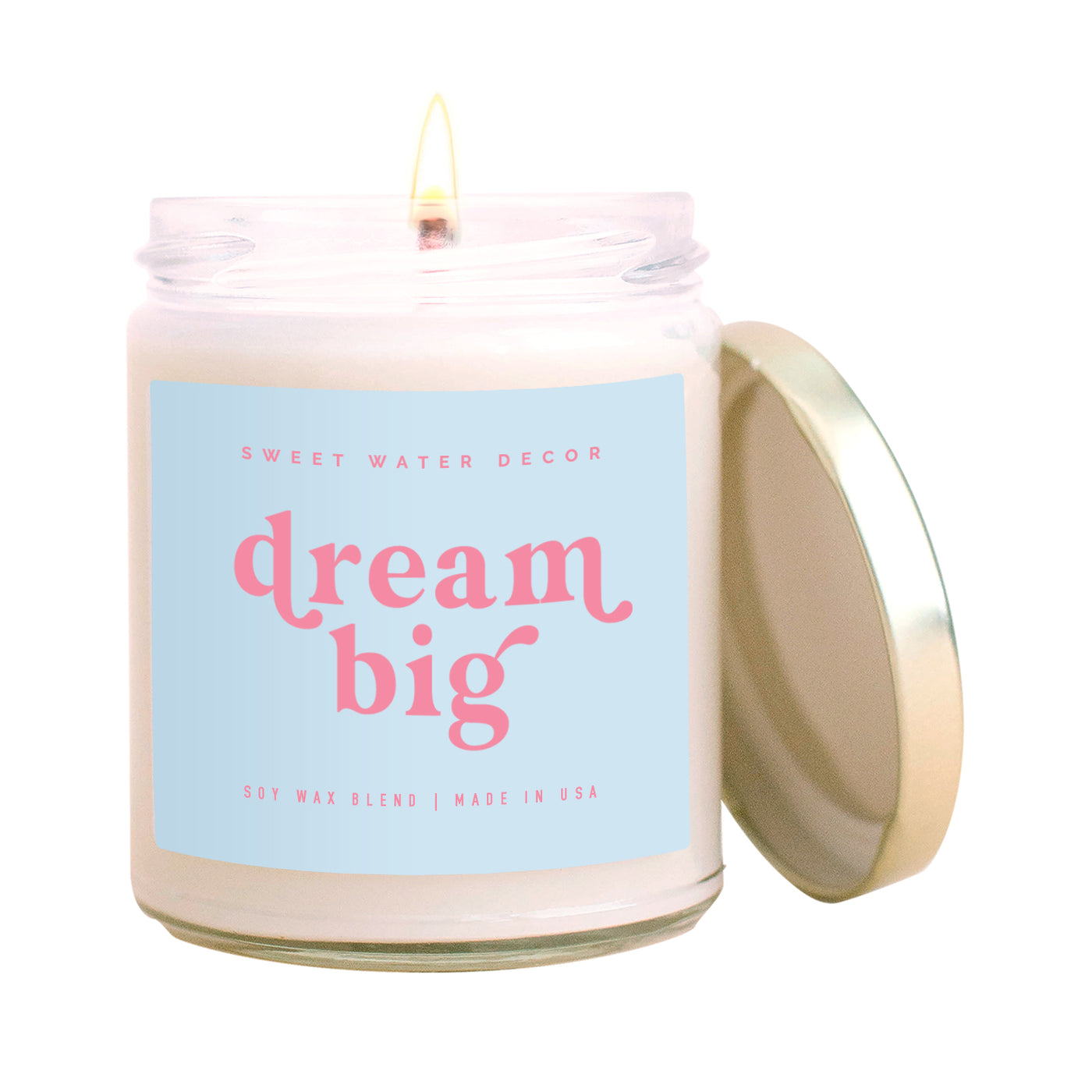 Sweet Water Decor Dream Big Soy Candle - Clear Jar - 9 oz - Blue - 9oz