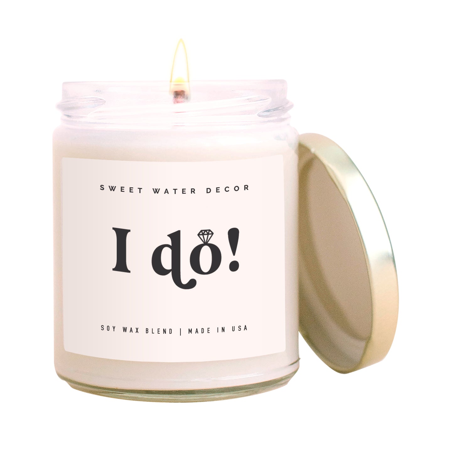 Sweet Water Decor I Do! Soy Candle - Clear Jar - 9 oz - White