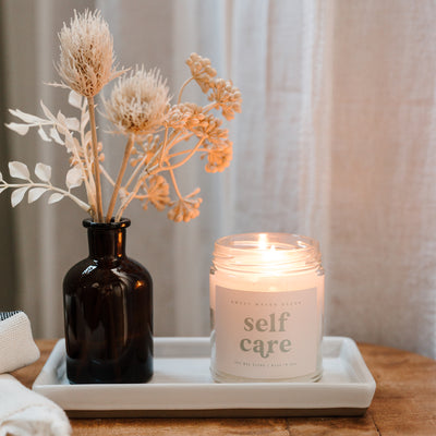 Self Care Soy Candle - Clear Jar - 9 oz