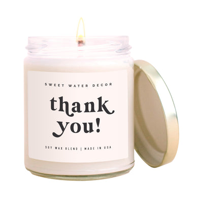 Thank You! Soy Candle - Clear Jar - 9 oz