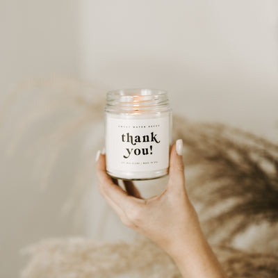 Thank You! Soy Candle - Clear Jar - 9 oz