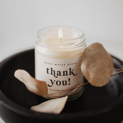 Thank You! Soy Candle - Clear Jar - 9 oz