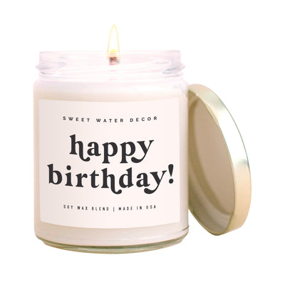 Happy Birthday Soy Candle - Clear Jar - 9 oz