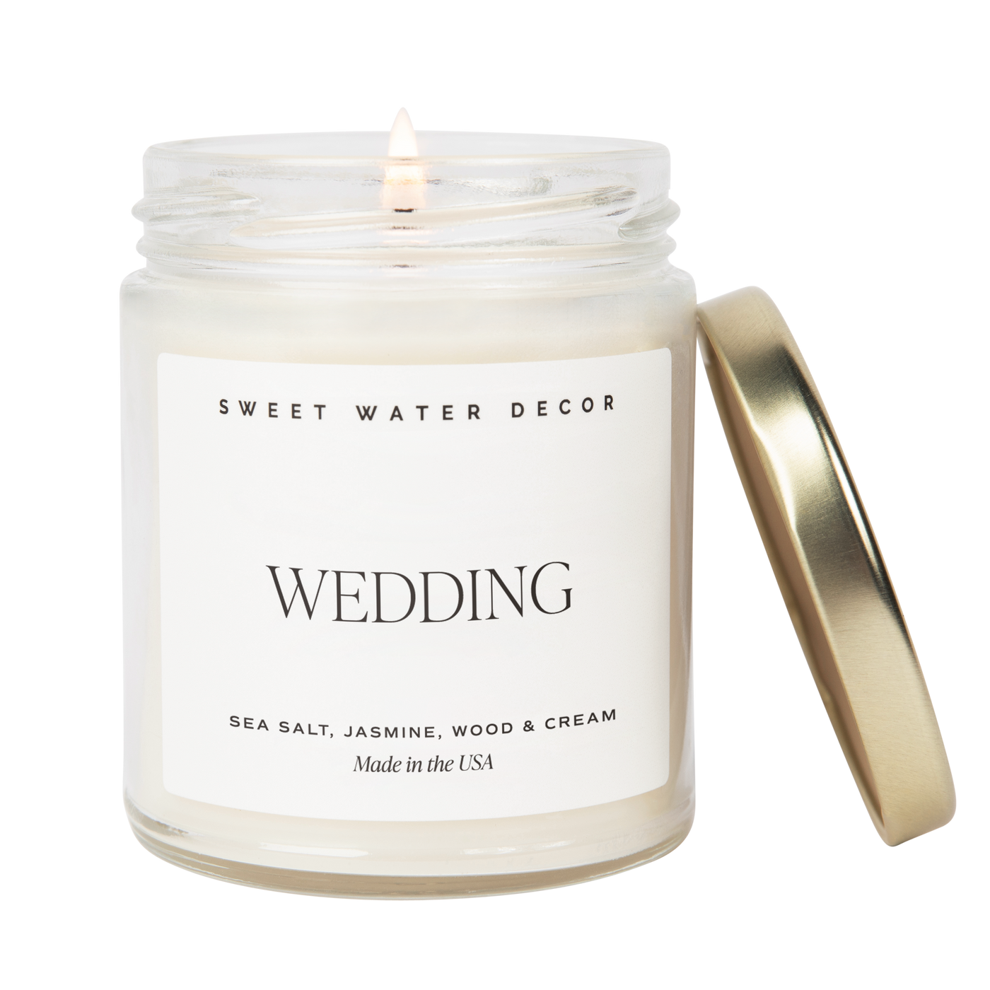 Wedding Soy Candle - White Text Label - 9 oz