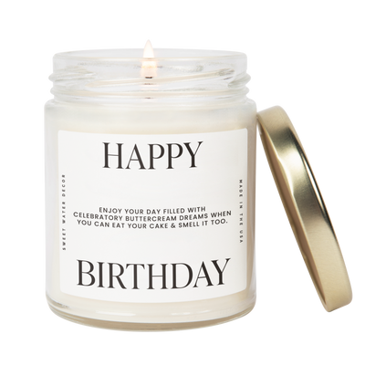 Happy Birthday Soy Candle - Large Quote Label - 9 oz