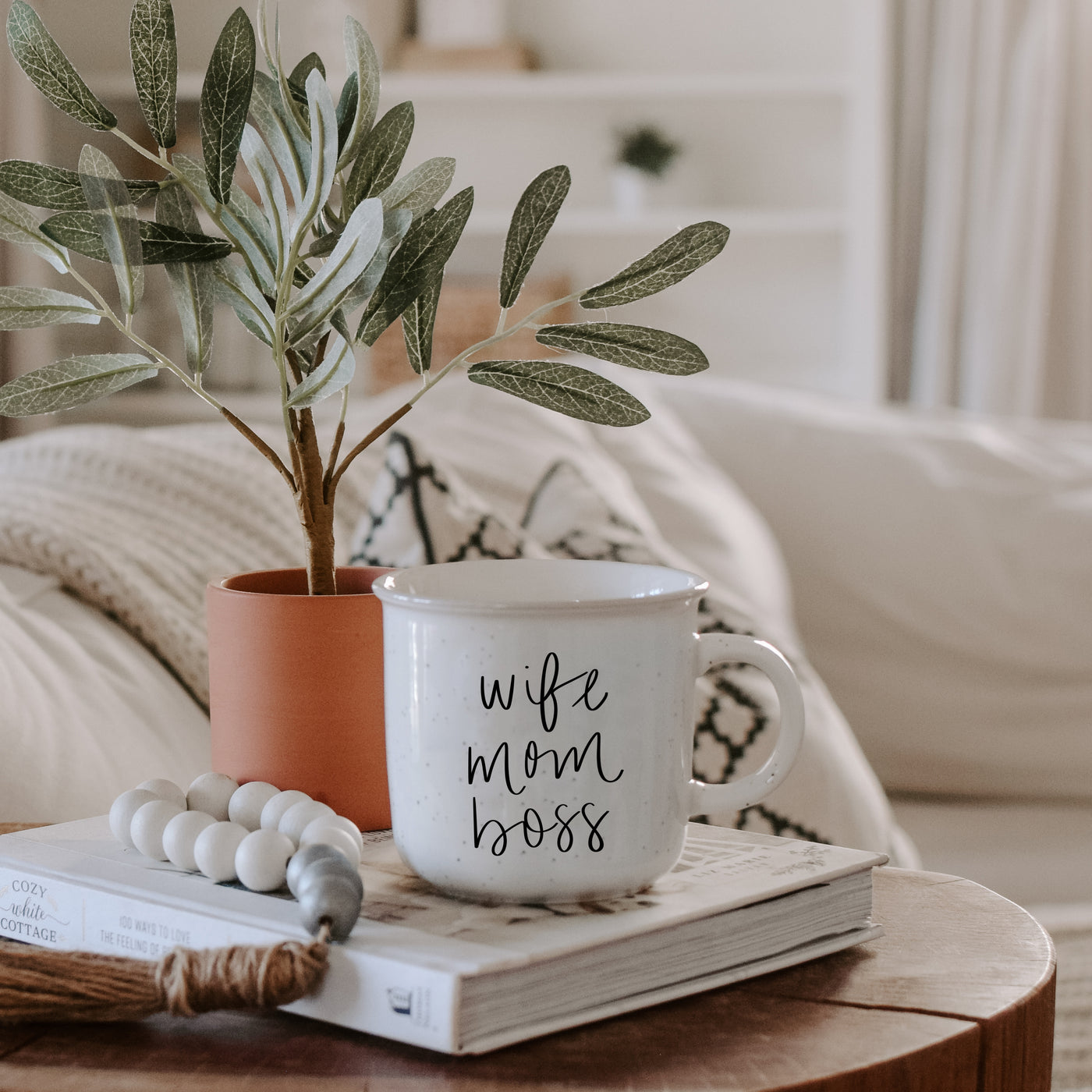 Wife Mom Boss Rustic Campfire Coffee Mug