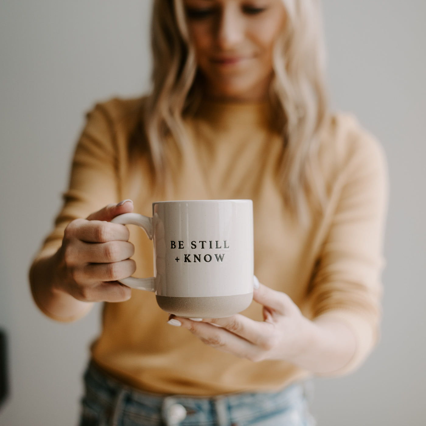 Be Still and Know 14oz. Stoneware Coffee Mug - Sweet Water Decor - Coffee Mugs