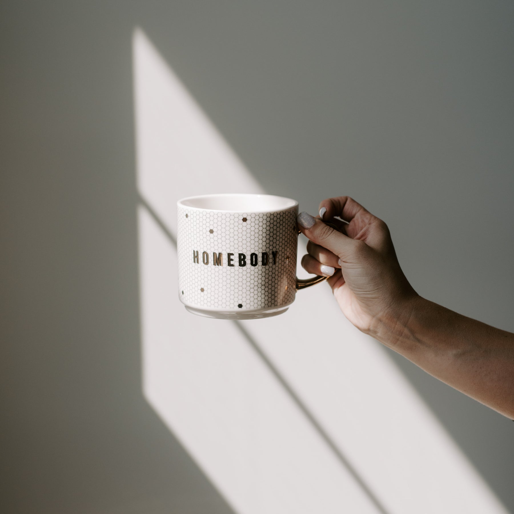 Sweet Water Decor Joy - Gold, White Tile Hand Lettered Coffee Mug - 17 —  Hello Baby & Kids