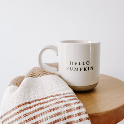 Hello Pumpkin 14oz. Stoneware Coffee Mug - Sweet Water Decor - Coffee Mugs