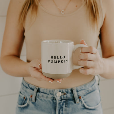 Hello Pumpkin 14oz. Stoneware Coffee Mug - Sweet Water Decor - Coffee Mugs