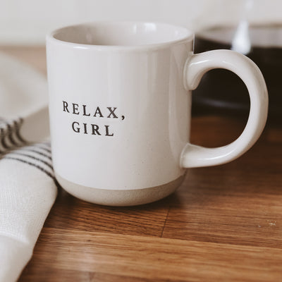 Relax, Girl 14oz. Stoneware Coffee Mug - Sweet Water Decor - Coffee Mugs