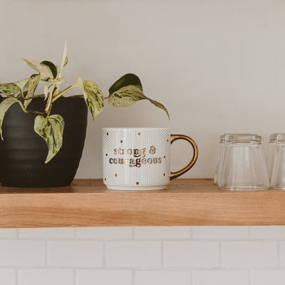 Strong and Courageous Tile Coffee Mug
