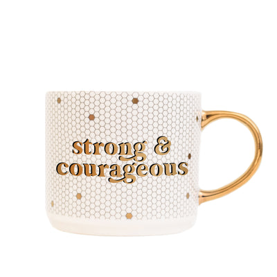 Strong and Courageous Tile Coffee Mug