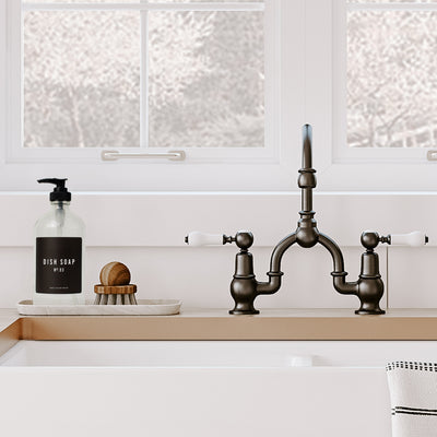 16oz Clear Glass Dish Soap Dispenser - Black Label