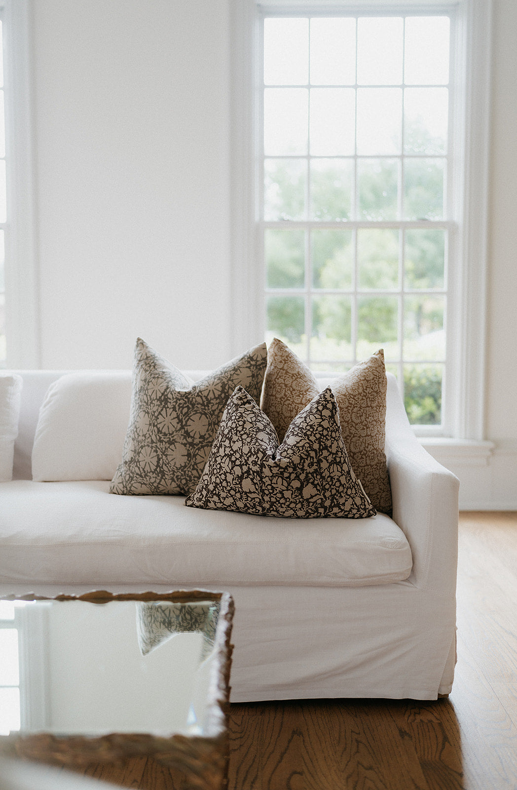 BUNMI - Indian Hand Block linen Lumbar Pillow Cover