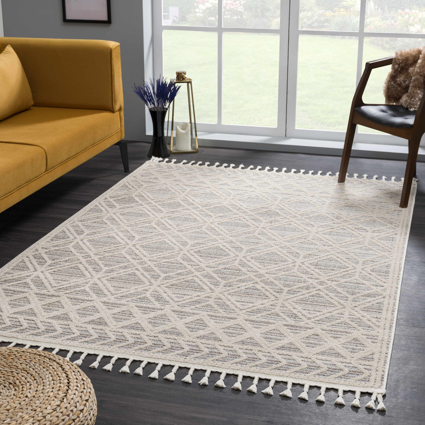 Magnolia Embossed Beige 2301 Area Rug