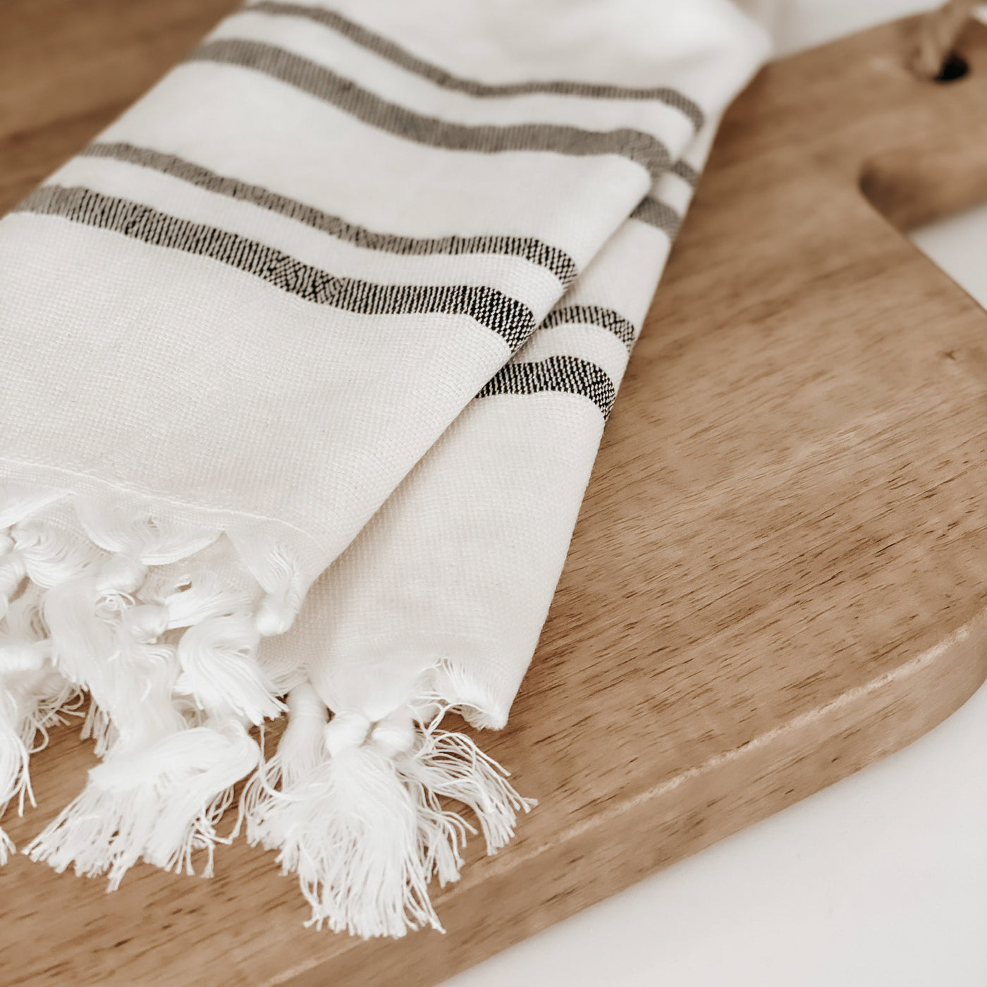 Haley Turkish Cotton + Bamboo Hand Towel - Two Stripe - Sweet Water Decor - Hand Towels