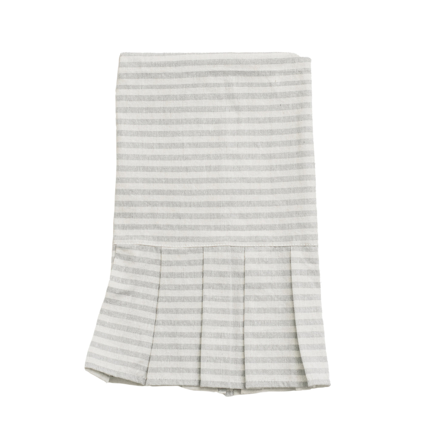 Grey Striped Tea Towel with Ruffle - Sweet Water Decor - Hand Towels