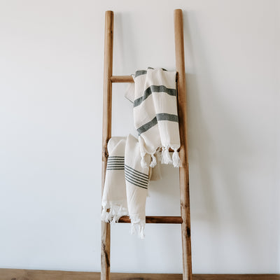 Turkish Cotton + Bamboo Hand Towel - Multi Stripes