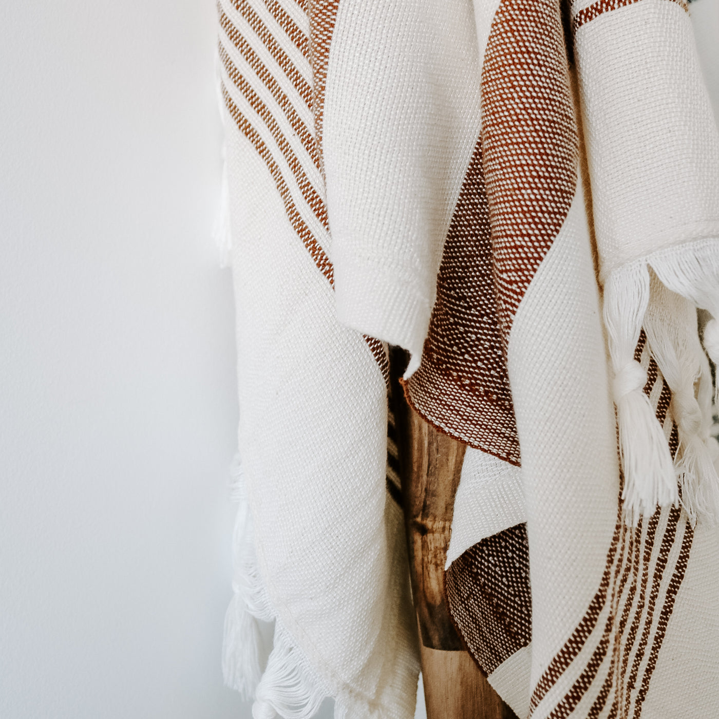 Turkish Cotton + Bamboo Hand Towel - Neutral Stripes - Sweet Water Decor - Hand Towels