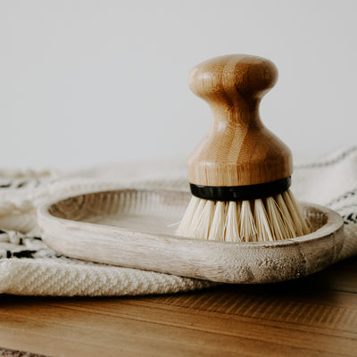 wood tray and jordan hand towel