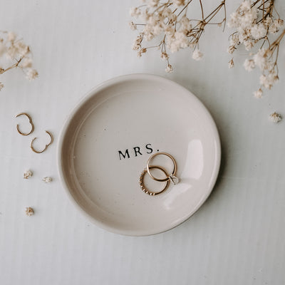 Mrs. Stoneware Jewelry Dish